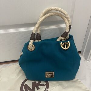 Michael Kors Teal Canvas Nautical Shoulder bag